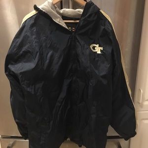 Nice lined Georgia Tech zip up jacket with hood XL